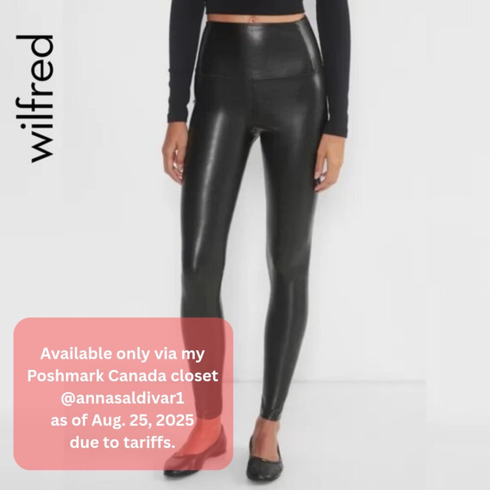 ❌SOLD Sz S Aritzia Wilfred Free Daria Pant - Black Faux Leather